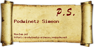 Podwinetz Simeon névjegykártya